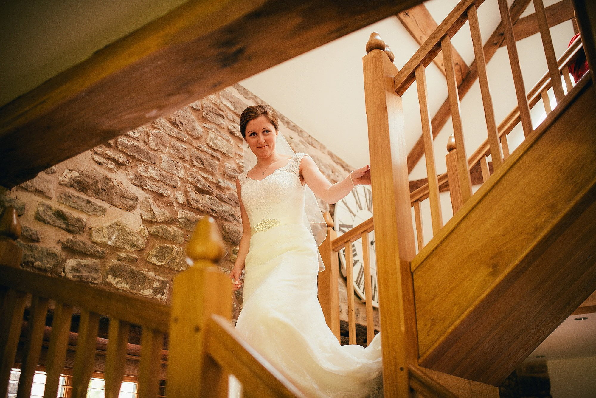Bridal portrait at Flanesford Priory Herefordshire 